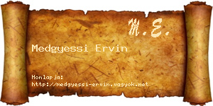 Medgyessi Ervin névjegykártya